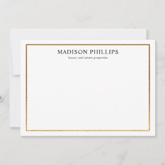 Elegante Gold Frame Realtor Personalisiert Station Mitteilungskarte