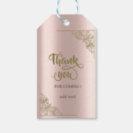 Elegante Gold Frame Rose Vielen Dank Geschenkanhänger