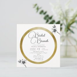 Elegante Gold Frame Rose Weihnachts Bridal Brunch Einladung