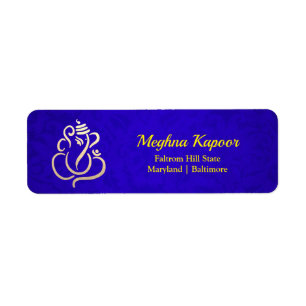 Elegante Gold Ganesh/Indischer Gott Damask Lila