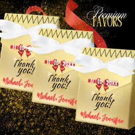 Elegante Gold Gastgeschenk Hochzeit Box mit Indivi Geschenkschachtel