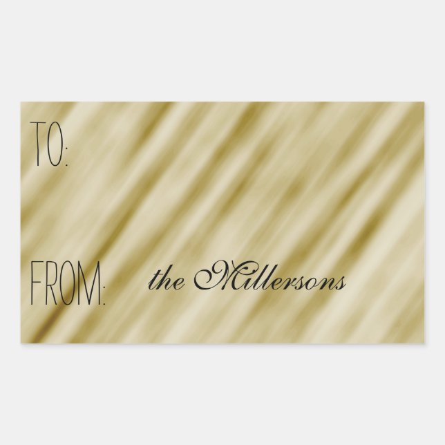 Elegante Gold-Geschenkmarke Rechteckiger Aufkleber (Vorderseite)
