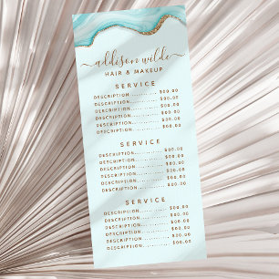 Elegante Gold Glitter Blau Marmor Achat Visitenkar Werbekarte