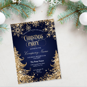 Elegante Gold Glitter Corporate Weihnachtsfeier Einladung