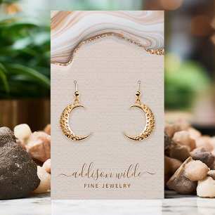 Elegante Gold Glitter Marmor Achat Schmuck Display Visitenkarte