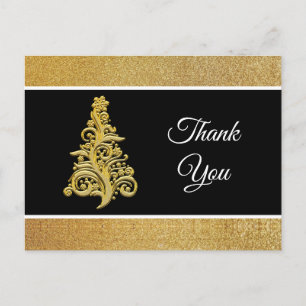 Elegante Gold-Glitter-Weihnachts-Dankeskarten Postkarte