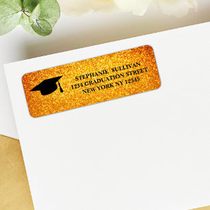 Elegante Gold Glitzer Abschluss Rücksendeadresse