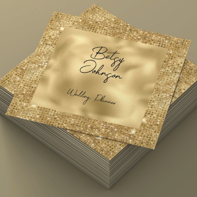 Elegante Gold Glitzer and Gold Foil Business Card (Von Creator hochgeladen)