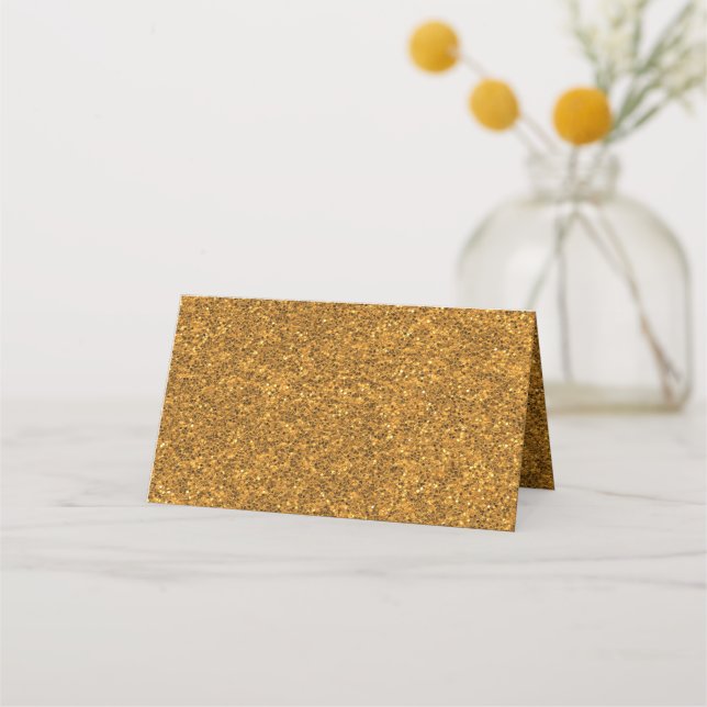 Elegante Gold Glitzer Blank Template Platzkarte (Vorderseite)