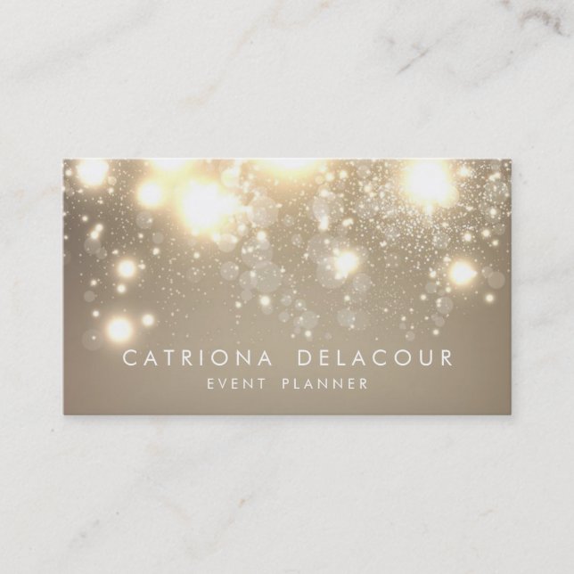 Elegante Gold Glitzer Bokeh Luxe Business Card Visitenkarte (Vorderseite)