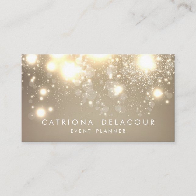 Elegante Gold Glitzer Bokeh Luxe Business Card Visitenkarte (Vorderseite)
