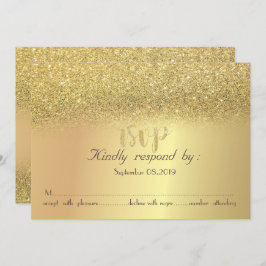 Elegante Gold Glitzer Bokeh RSVP Card Einladung