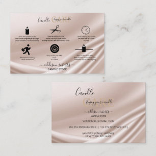Elegante Gold Glitzer Candle Care Business Card Visitenkarte
