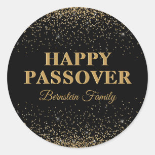 Elegante Gold Glitzer Happy Passover Stickers