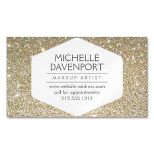 Elegante Gold Glitzer Magnetic Business Card Magnetische Visitenkarte