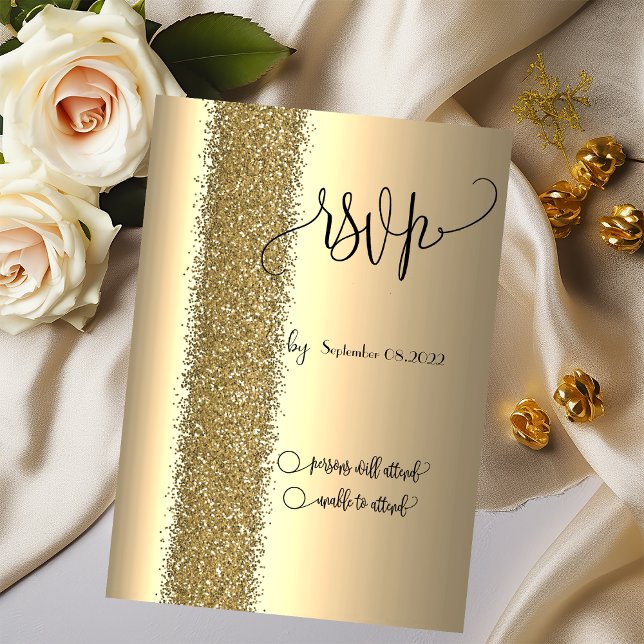 Elegante Gold Glitzer Script UAWG Einladung (Von Creator hochgeladen)