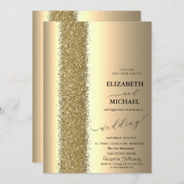 Elegante Gold Glitzer Script Wedding Einladung
