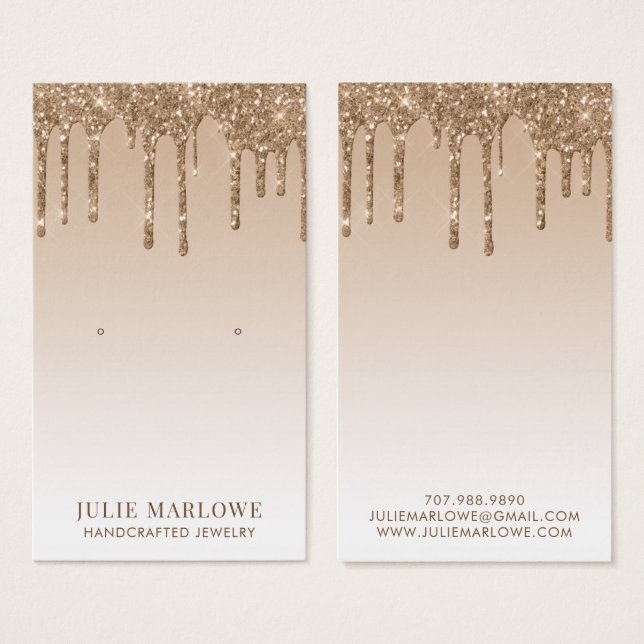 Elegante Gold Glitzer Tropfen verdienen Juwelen (Vorne & Hinten)