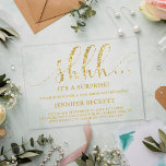 Elegante Gold Glitzer Überraschung Geburtstagspart Acryleinladungen<br><div class="desc">Feiern Sie stilvoll mit diesen trendigen und eleganten Typografie Überraschungen Geburtstagsparty Acryleinladungen. Das Design ist einfach zu personalisieren und Ihre Gäste werden begeistert sein,  wenn sie diese stilvollen Einladungen erhalten.</div>