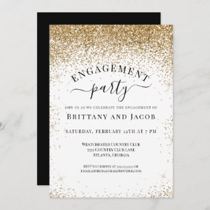 Elegante Gold Glitzer Wedding Engagement Party Einladung
