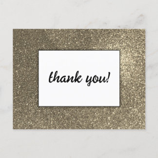 Elegante Gold Glitzer Wedding Event Vielen Dank Postkarte