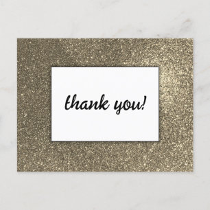 Elegante Gold Glitzer Wedding Event Vielen Dank Postkarte