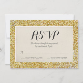 Elegante Gold Glitzer Wedding RSVP Card Karte