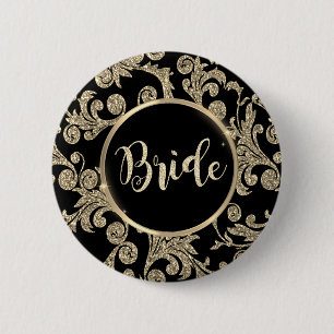 Elegante Gold Glitzer Wirbel Button