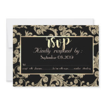 Elegante Gold Glitzer Wirbel RSVP Card