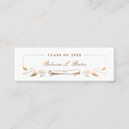 Elegante Gold Graduate Name Card Telefonnummerkarte