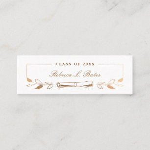 Elegante Gold Graduate Name Card Telefonnummerkarte
