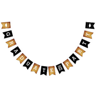 Elegante Gold Graduation Party Bannerflaggen Wimpelkette