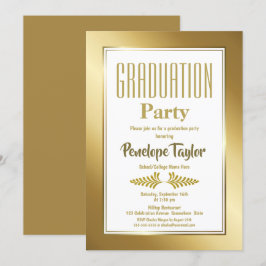 Elegante Gold Graduation Party Einladung