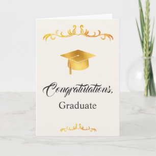 Elegante Gold Gratulations Absolvent Abschlussfeie Karte