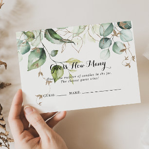 Elegante Gold Greenery schätzen, wie viele Game Ca Visitenkarte