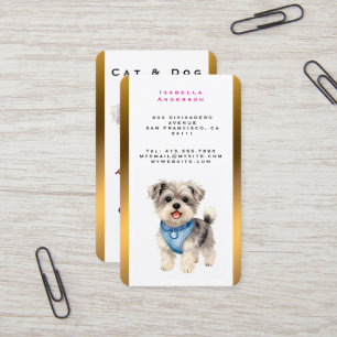 Elegante Gold Grooming Pet Personalisierte Kollekt Visitenkarte