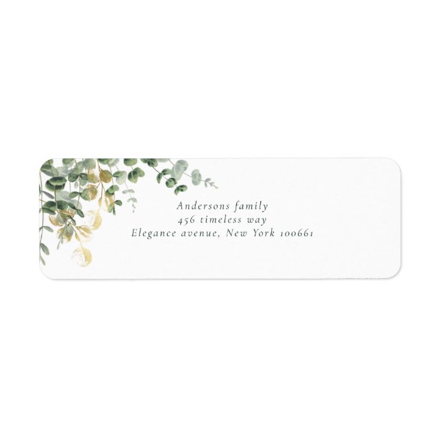 Elegante Gold-Grüne Eukalyptus-Hochzeit  (Vorne)