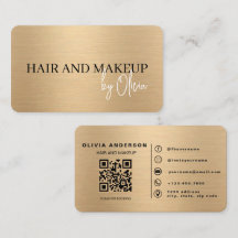 Elegante Gold Haar- und Make-up-Artist QR-Code