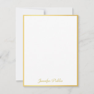 Elegante Gold Hand Script Personalisiert Template Mitteilungskarte