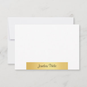 Elegante Gold Handschrift Name Template Moderne Mitteilungskarte