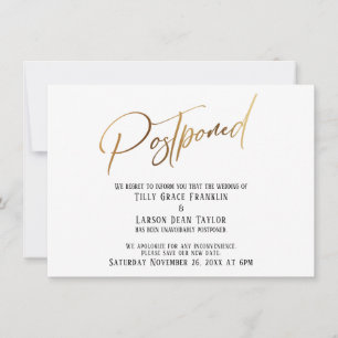 Elegante Gold Handwriting - Hochzeitskarte verscho Einladung