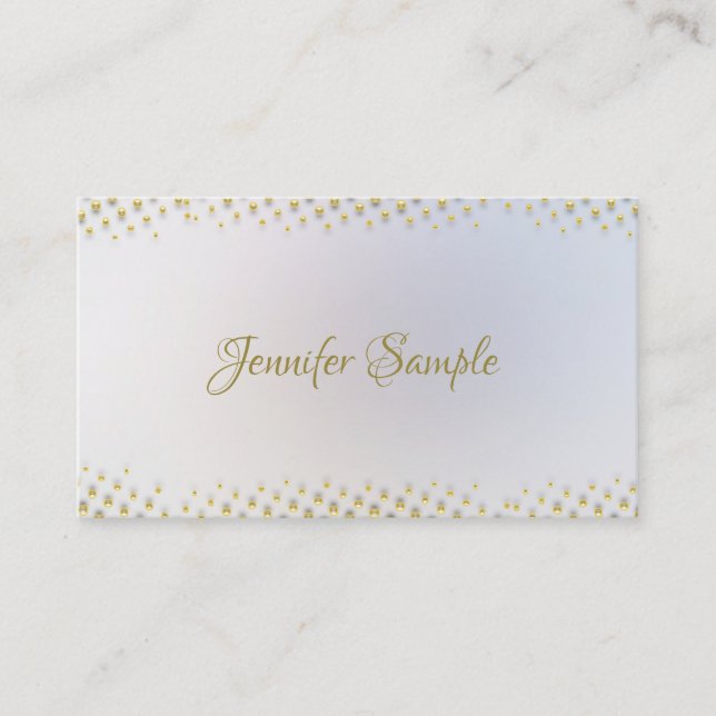 Elegante Gold Handwriting Name Moderne Vorlage Visitenkarte (Vorderseite)