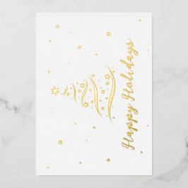 Elegante Gold Happy Holidays Company Foil Card Folien Feiertagskarte