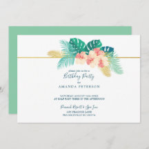 Elegante Gold Hawaiian Hibiskus Geburtstagsparty