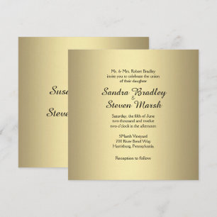 Elegante Gold Hochzeit Einladung