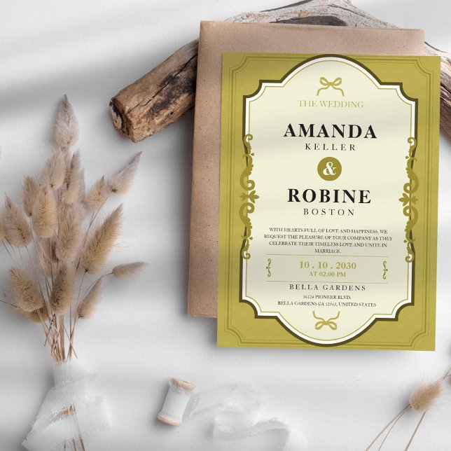 Elegante Gold Hochzeit Einladung (Von Creator hochgeladen)