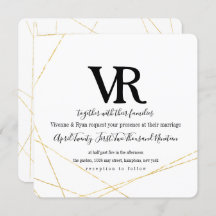 Elegante Gold Hochzeit Einladung