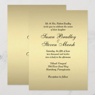 Elegante Gold Hochzeit Einladung