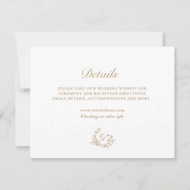 Elegante Gold-Hochzeitskarte Einladung (Vorderseite)