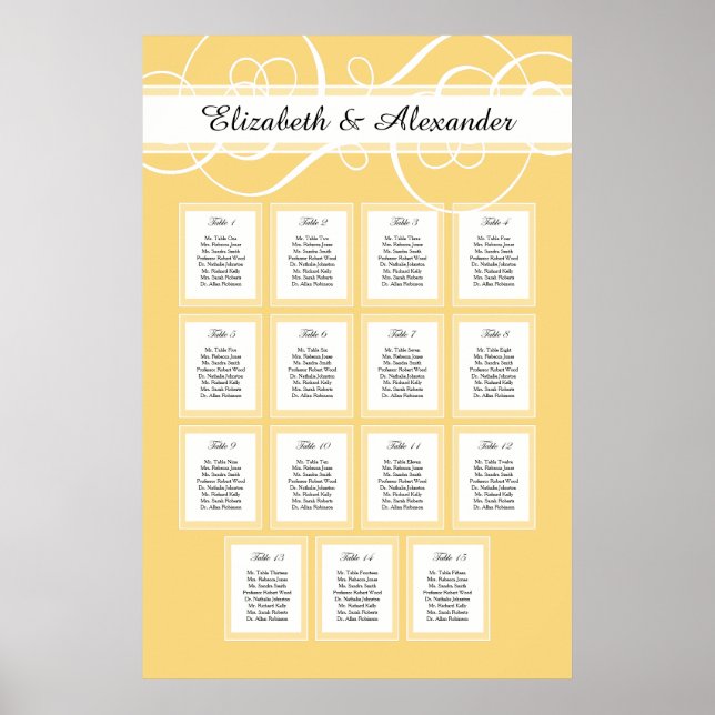 Elegante Gold Hochzeitssatellite Poster (Vorne)
